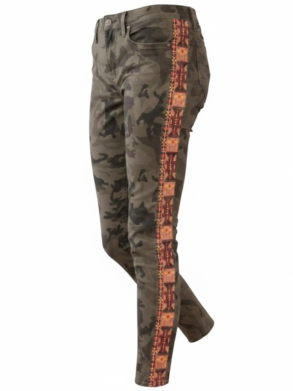 Driftwood Jackie Sedona Embroidered Camo Pants Army Green Size 27